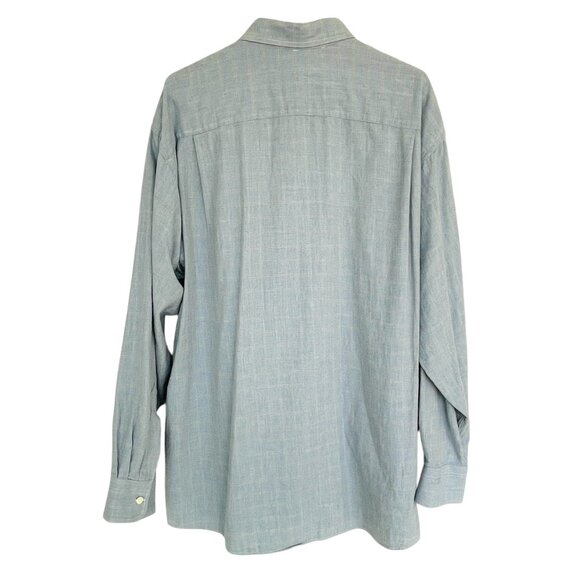 Burberry London Windowpane Plaid Button Down Dress Shirt Mens XL Old Money - Picture 5 of 5